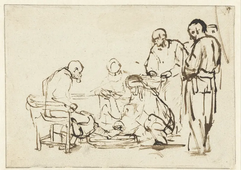 Christ Washing the Disciples’ Feet Wall Art by Rembrandt van Rijn - High-Resolution Digital Print