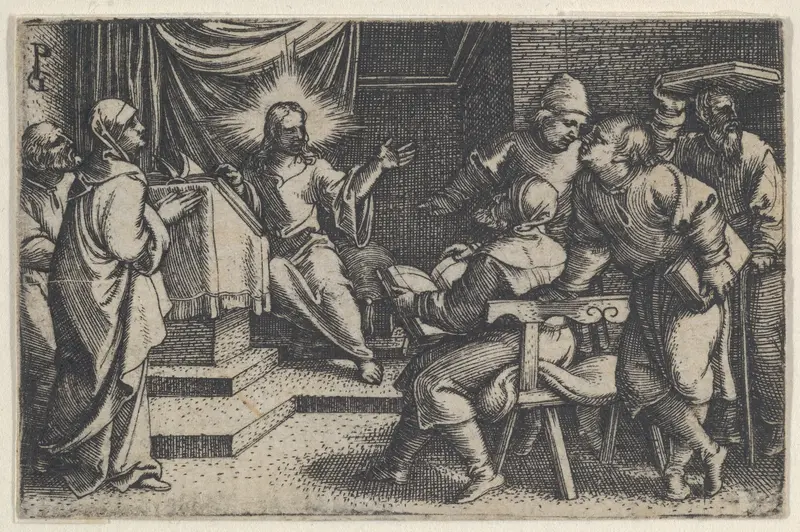 Christ with the Doctors in the Temple, from The Story of Christ Wall Art by Georg Pencz - High-Resolution Digital Print