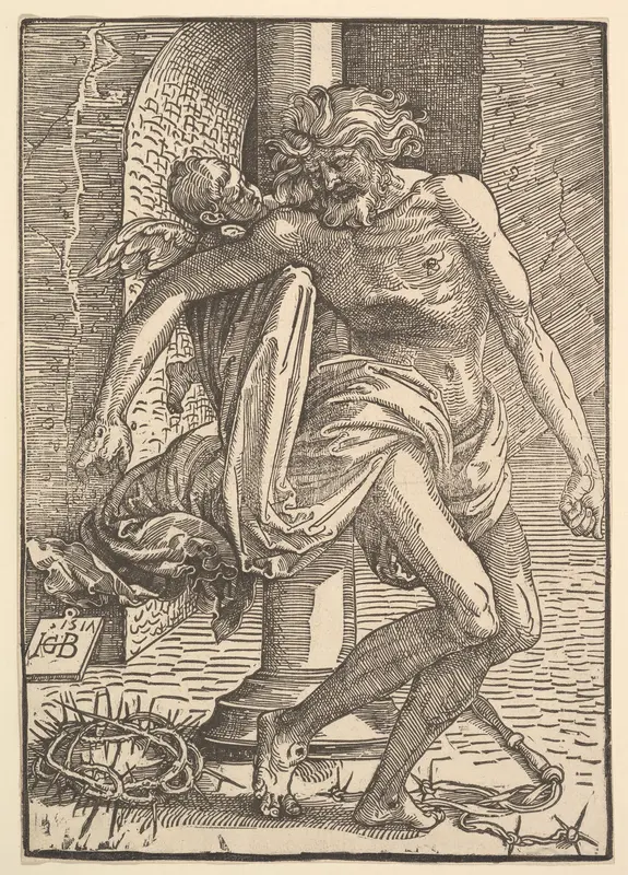 Christ with the Instruments of Torture Supported by a Little Angel Wall Art by Hans Baldung (called Hans Baldung Grien) - High-Resolution Digital Print