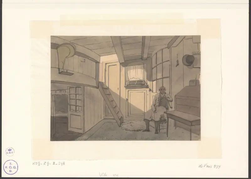 Christiaan Andriessen in de kajuit van het Harderwijker beurtschip naar Harderwijk Wall Art by Christiaan Andriessen - High-Resolution Digital Print