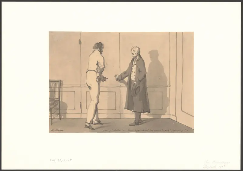 Christiaan Andriessen rekent papier af met J. Akker van Hoorn Wall Art by Christiaan Andriessen - High-Resolution Digital Print