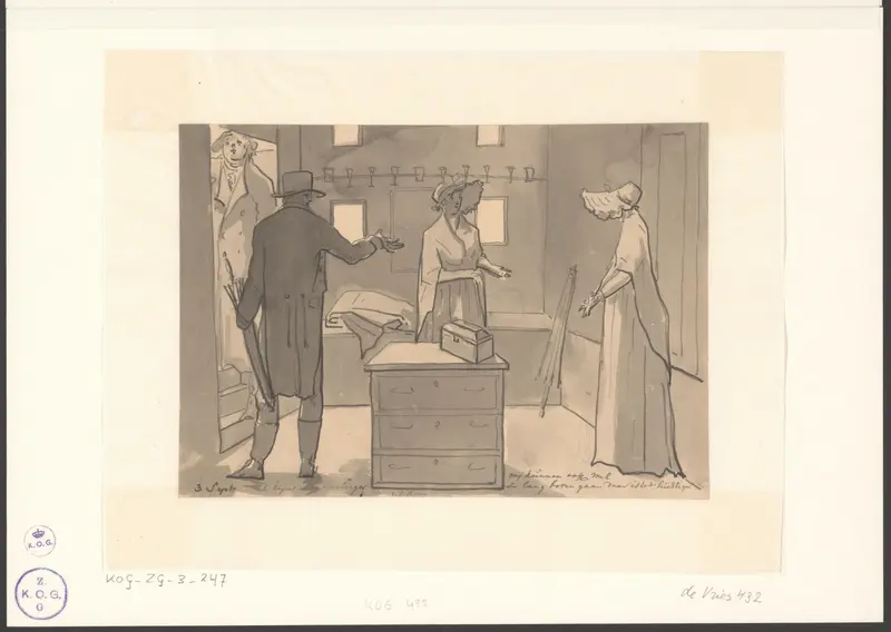 Christiaan Andriessen vergezeld Willem Bartel een stuk op zijn reis naar Franeker Wall Art by Christiaan Andriessen - High-Resolution Digital Print