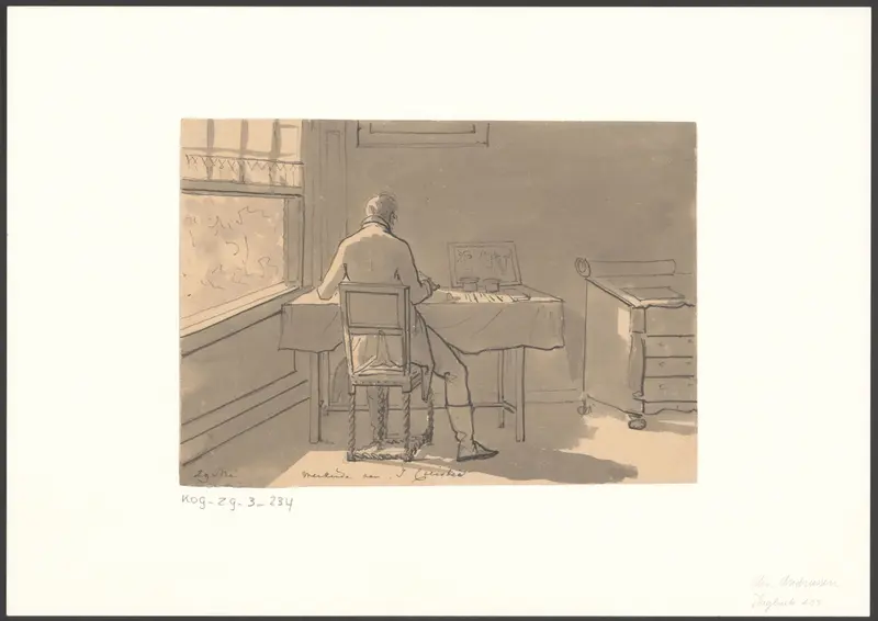 Christiaan Andriessen zit te tekenen Wall Art by Christiaan Andriessen - High-Resolution Digital Print