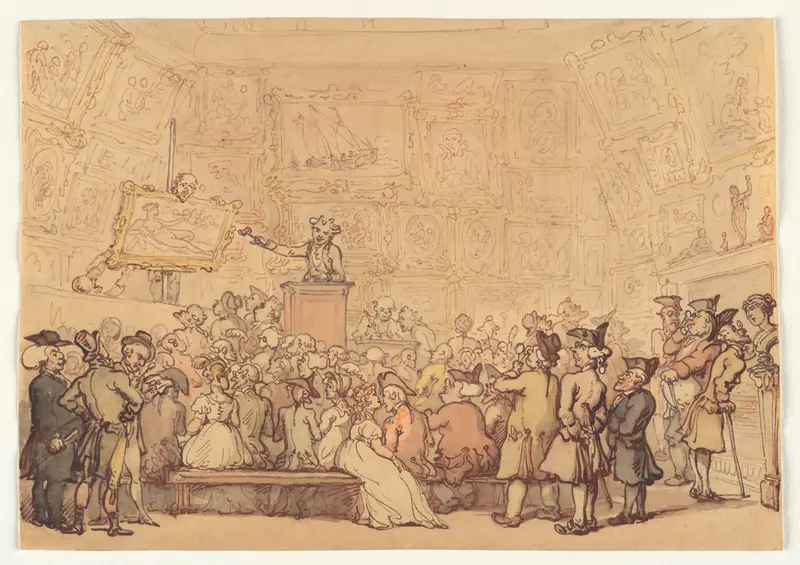 Christie's Auction Room, Pall Mall Wall Art by Thomas Rowlandson - High-Resolution Digital Print