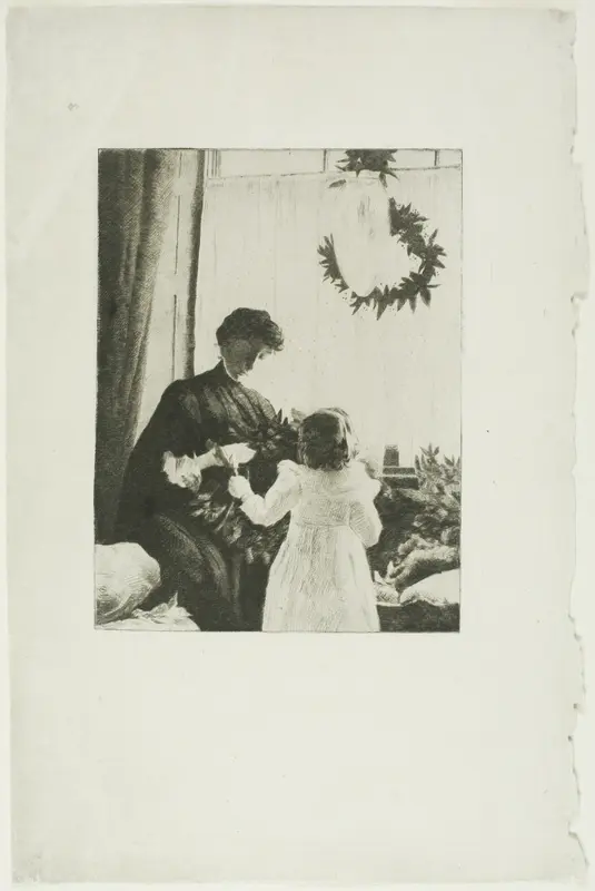 Christmas Greens Wall Art by Julian Alden Weir - High-Resolution Digital Print