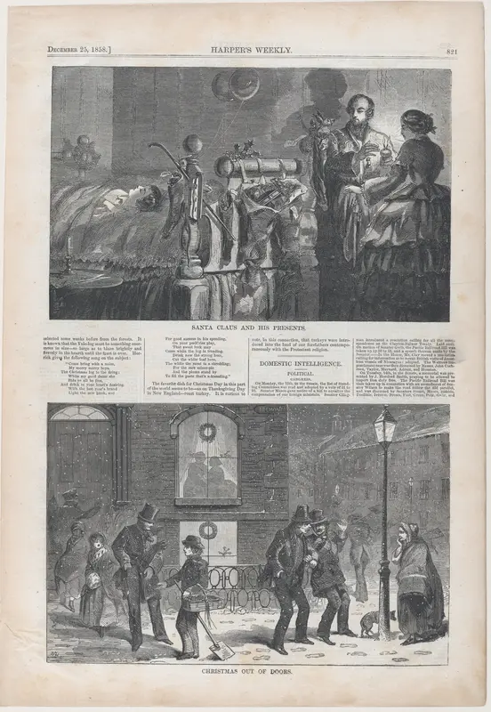 Christmas Out of Doors (from "Harper's Weekly," Vol. II) Wall Art by Winslow Homer - High-Resolution Digital Print