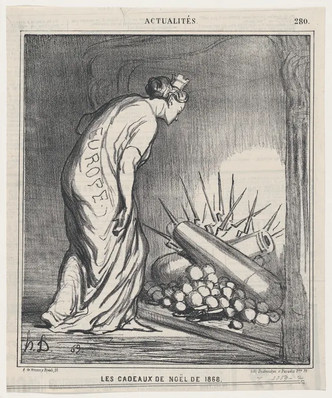 Christmas presents in 1868, from "News of the day" Wall Art by Honoré Daumier - High-Resolution Digital Print