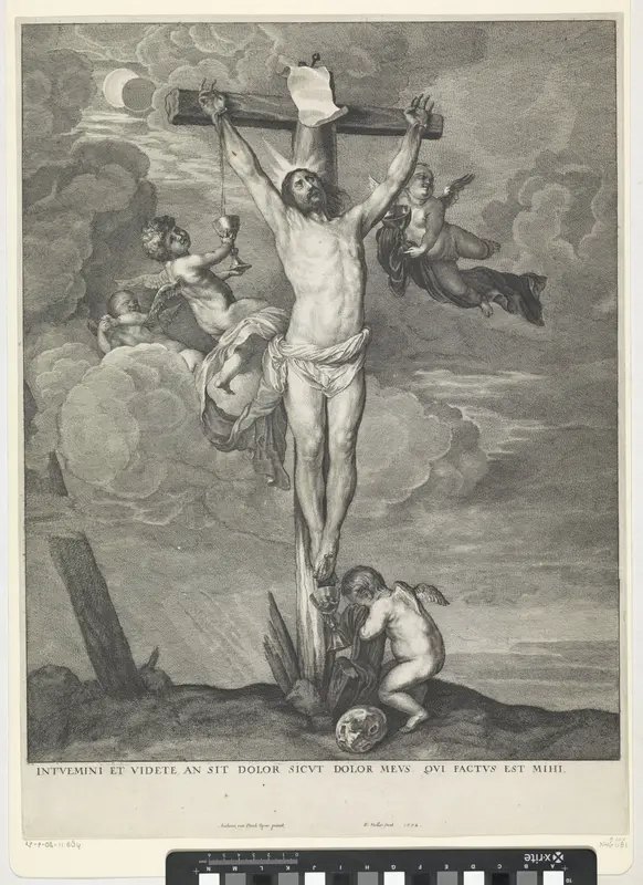 Christus aan het kruis met engelen Wall Art by Unknown - High-Resolution Digital Print