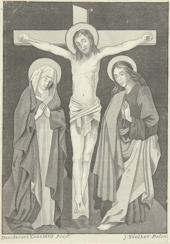 Christus aan het kruis met Maria en Johannes Wall Art by Unknown - High-Resolution Digital Print