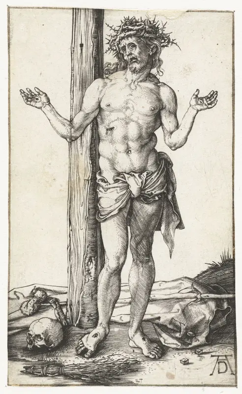 Christus als Man van Smarten, met geheven handen Wall Art by Unknown - High-Resolution Digital Print