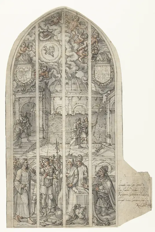 Christus en de cijnspenning, met een portret van keizer Karel V Wall Art by Dirck Pietersz. Crabeth - High-Resolution Digital Print