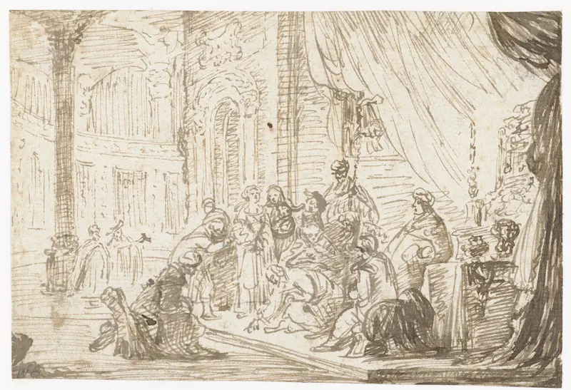 Christus en de overspelige vrouw Wall Art by Jacob de Wet (II) - High-Resolution Digital Print