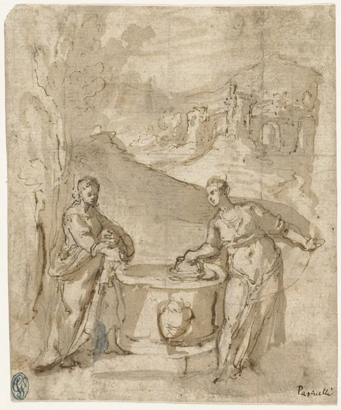 Christus en de Samaritaanse vrouw Wall Art by Lorenzo Pasinelli - High-Resolution Digital Print