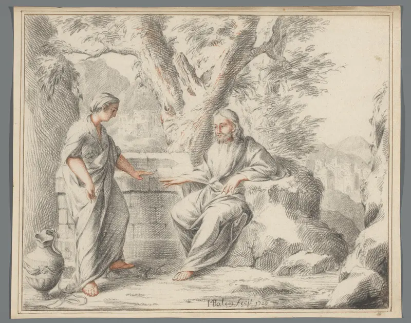Christus en de Samaritaanse vrouw Wall Art by Unknown - High-Resolution Digital Print