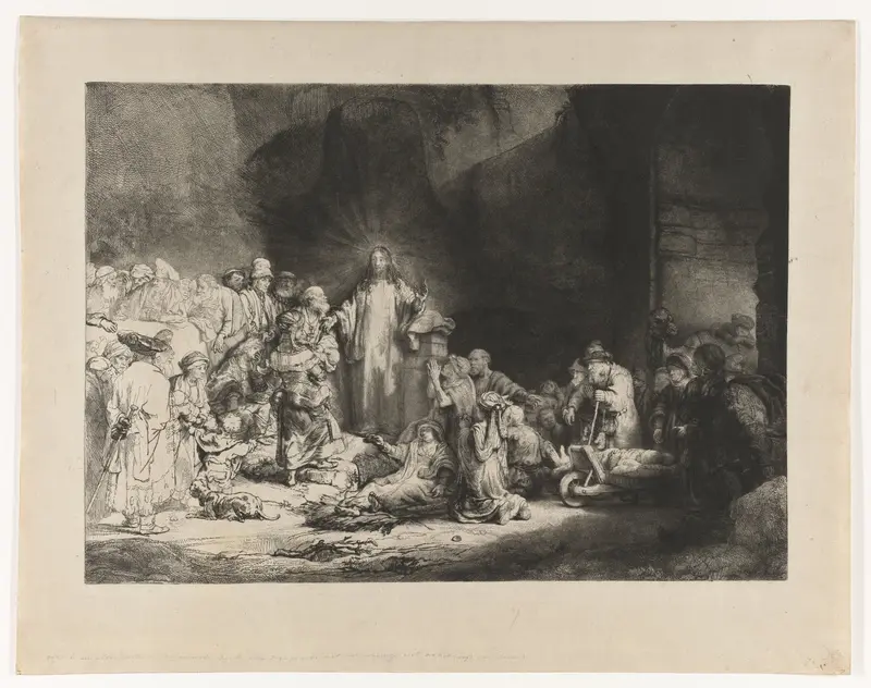 Christus geneest de zieken (‘Honderdguldenprent’) Wall Art by Rembrandt van Rijn - High-Resolution Digital Print