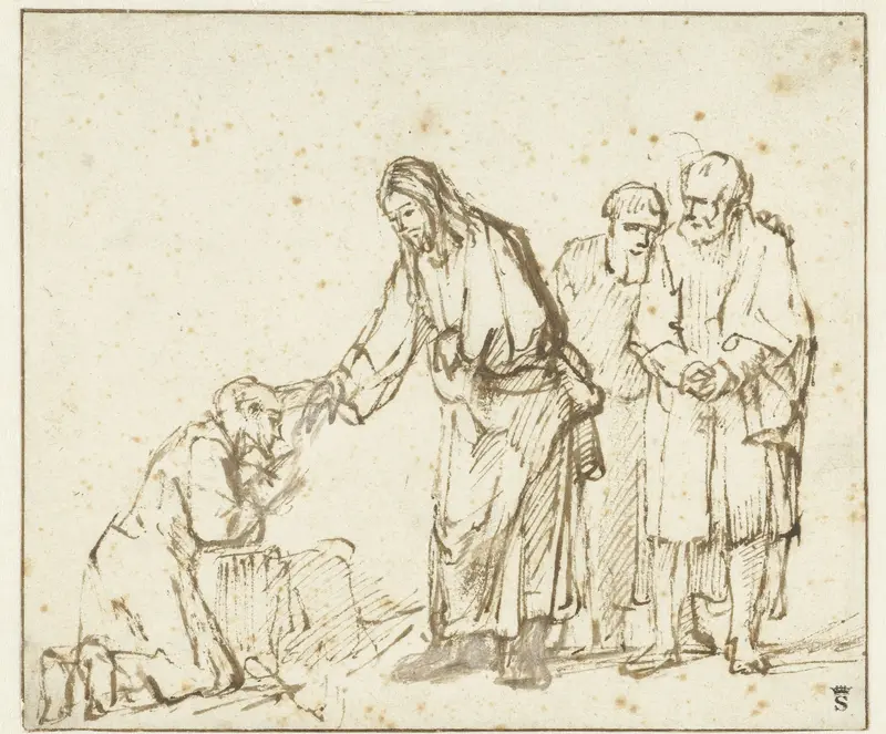 Christus geneest een melaatse Wall Art by Rembrandt van Rijn - High-Resolution Digital Print