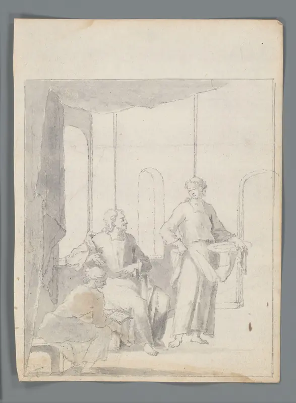 Christus in het huis van Marta en Maria Wall Art by Matthijs Balen (1684-1766) - High-Resolution Digital Print