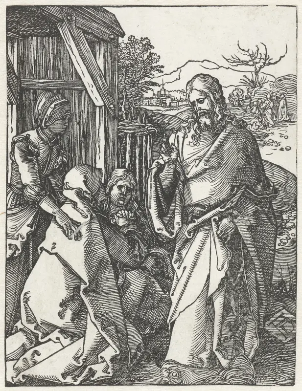 Christus neemt afscheid van zijn moeder Wall Art by Unknown - High-Resolution Digital Print