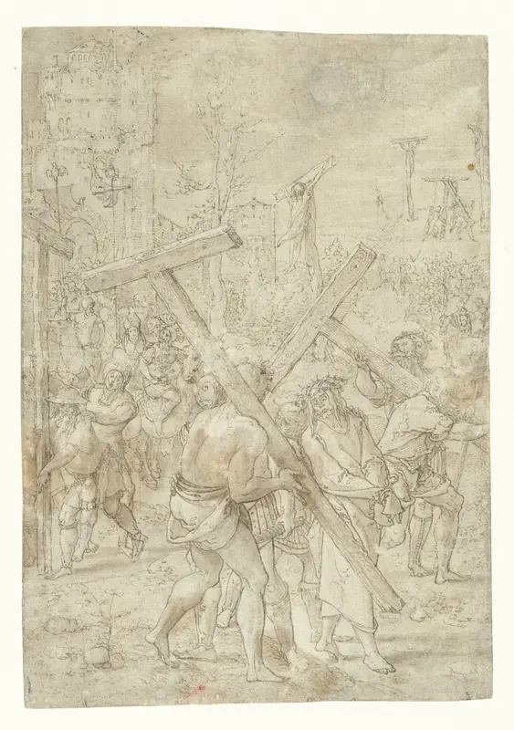 Christus op de weg naar de Calvarieberg Wall Art by Pieter Coecke van Aelst (I) - High-Resolution Digital Print