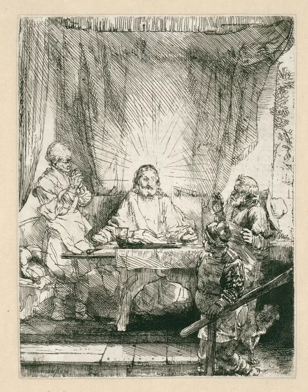 Christus te Emmaüs: grote plaat Wall Art by Unknown - High-Resolution Digital Print