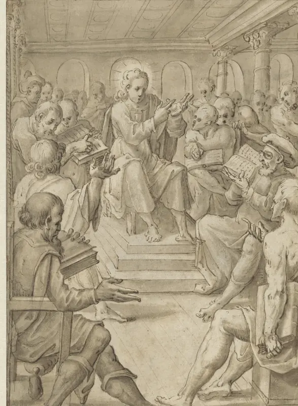Christus tussen de schriftgeleerden Wall Art by anonymous - High-Resolution Digital Print