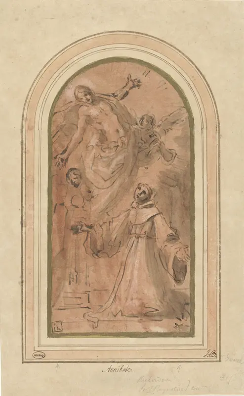 Christus verschijnt aan de zalige Giovanni da San Facondo Wall Art by Giacomo Cavedone - High-Resolution Digital Print