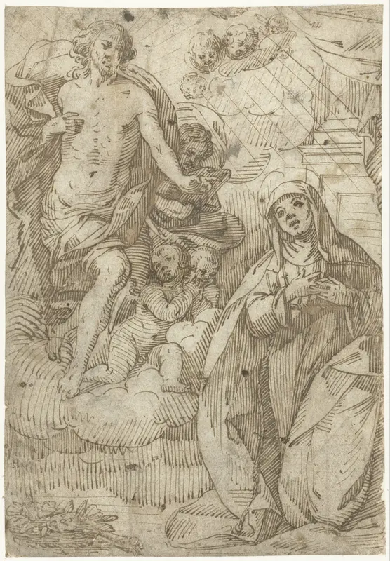 Christus verschijnt aan een Heilige Wall Art by Unknown - High-Resolution Digital Print