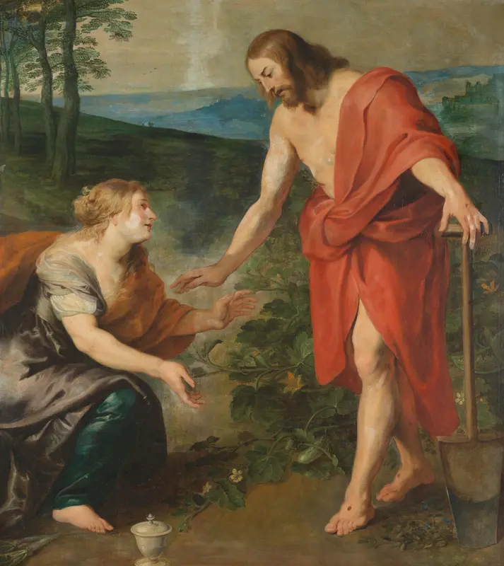 Christus verschijnt aan Maria Magdalena als hovenier Wall Art by Unknown - High-Resolution Digital Print