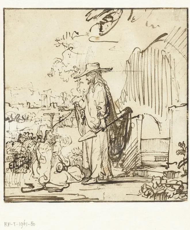 Christus verschijnt aan Maria Magdalena (Noli me tangere) Wall Art by Rembrandt van Rijn - High-Resolution Digital Print