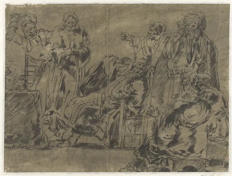 Christus voor de Hogepriester Wall Art by Leonaert Bramer - High-Resolution Digital Print