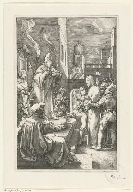 Christus voor Kajafas Wall Art by Lucas van Leyden - High-Resolution Digital Print