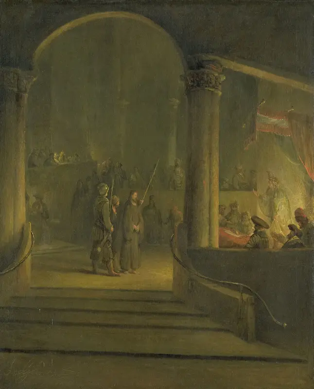 Christus voor Kajafas Wall Art by Aert de Gelder - High-Resolution Digital Print