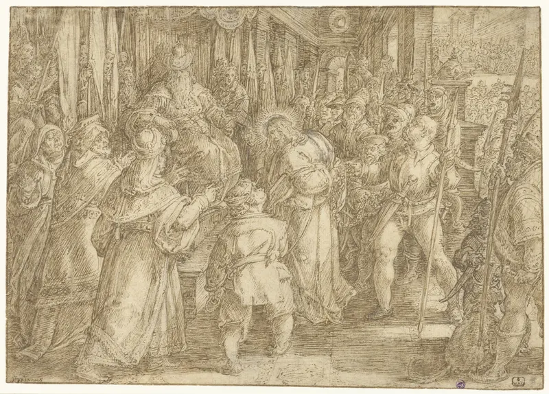 Christus voor Pilatus Wall Art by Jan van der Straet - High-Resolution Digital Print