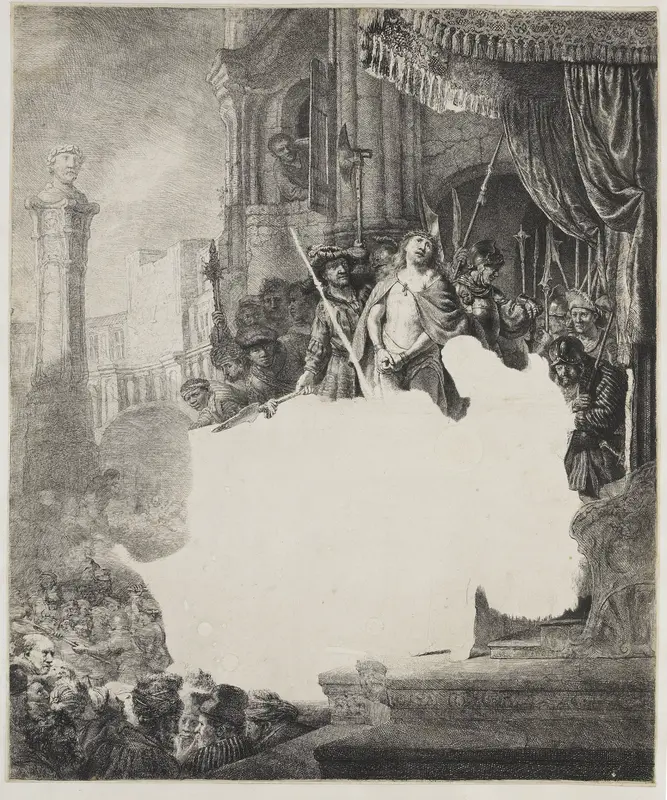 Christus voor Pilatus: grote plaat Wall Art by Rembrandt van Rijn - High-Resolution Digital Print