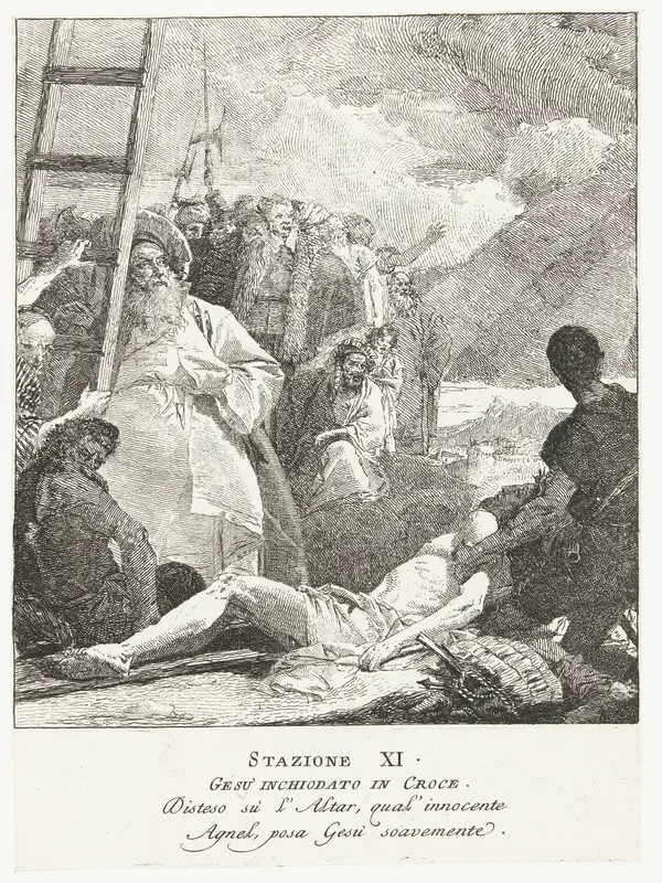 Christus wordt aan het kruis genageld Wall Art by Giovanni Domenico Tiepolo - High-Resolution Digital Print