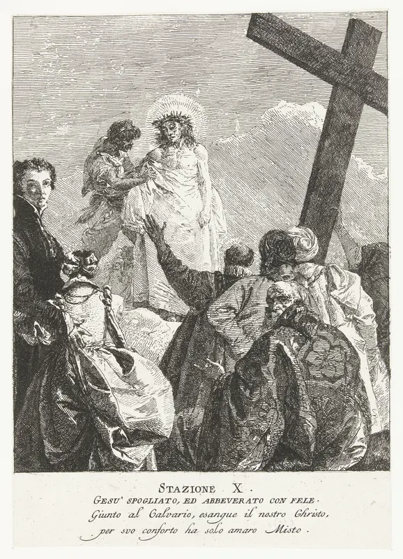 Christus wordt ontkleed op Calvarieberg Wall Art by Giovanni Domenico Tiepolo - High-Resolution Digital Print