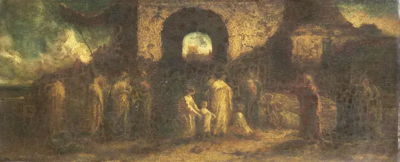Christus zegent de kinderen Wall Art by Adolphe Joseph Thomas Monticelli - High-Resolution Digital Print
