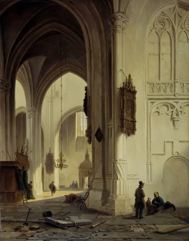 Church Interior Wall Art by Bartholomeus Johannes van Hove - High-Resolution Digital Print