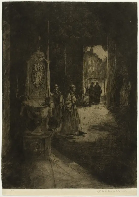 Church Interior, Venice, plate sixteen from the North Italian Set Wall Art by David Young Cameron - High-Resolution Digital Print