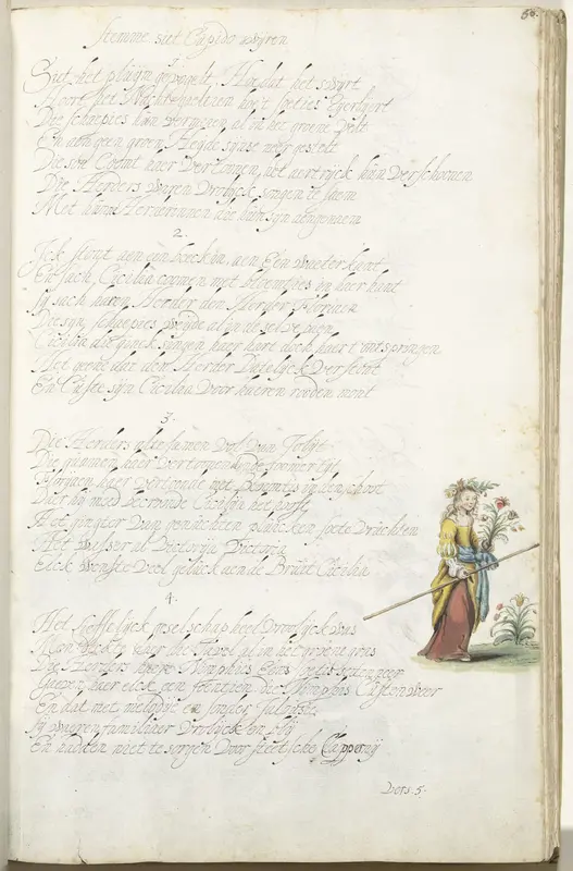 Cicilia met bloemen Wall Art by Gesina ter Borch - High-Resolution Digital Print
