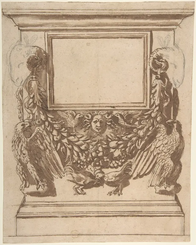 Cinerary Urn, after the Antique Wall Art by Nicolas Poussin - High-Resolution Digital Print