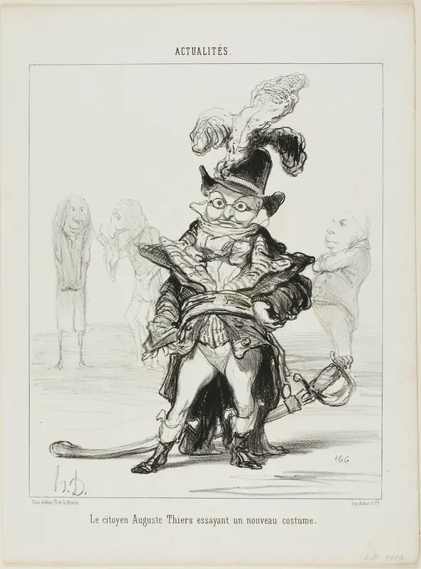 Citizen Thiers trying on a new costume, plate 114 from Actualités