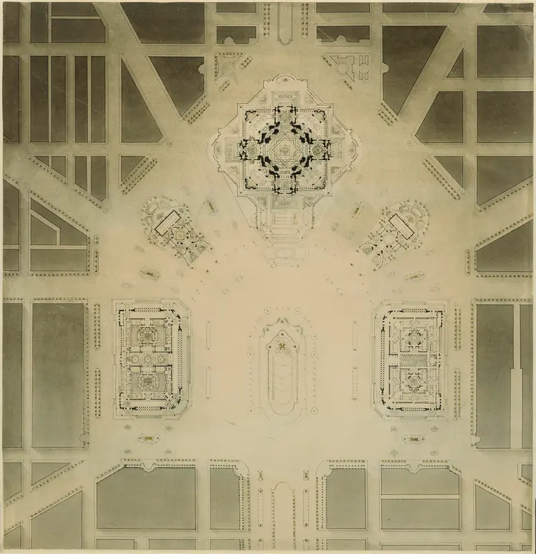 Civic Center, Plan of Chicago, Chicago, Illinois, Site Plan Wall Art by Daniel Hudson Burnham - High-Resolution Digital Print