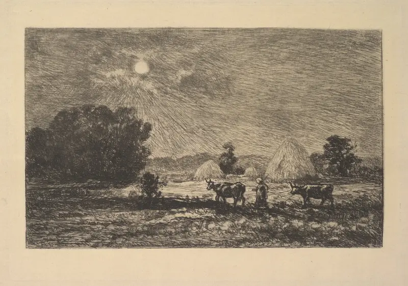 Clair de Lune à Valmondois Wall Art by Charles-François Daubigny - High-Resolution Digital Print
