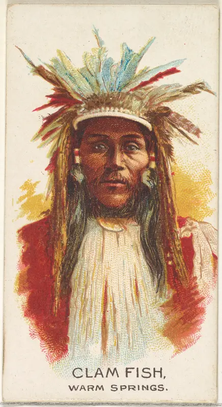Clam Fish, Warm Springs, from the American Indian Chiefs series (N2) for Allen & Ginter Cigarettes Brands Wall Art by Allen & Ginter - High-Resolution Digital Print