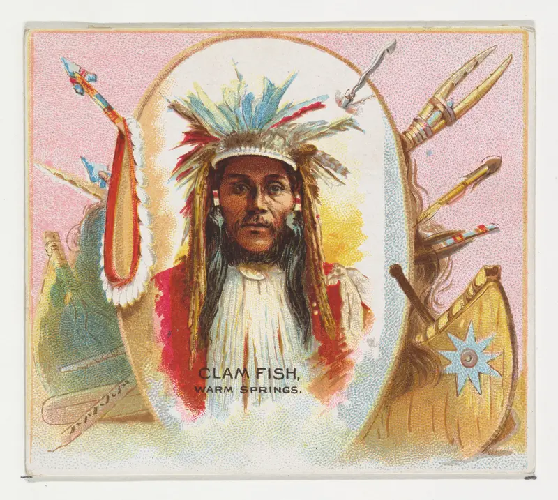 Clam Fish, Warm Springs, from the American Indian Chiefs series (N36) for Allen & Ginter Cigarettes Wall Art by Allen & Ginter - High-Resolution Digital Print