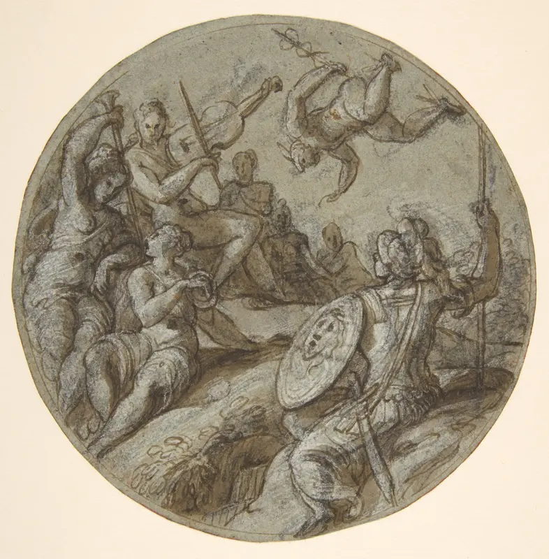Classical Gods, Muses, and Allegorical Figures Wall Art by Giuseppe Salviati (Giuseppe Porta, called Il Salviati) - High-Resolution Digital Print
