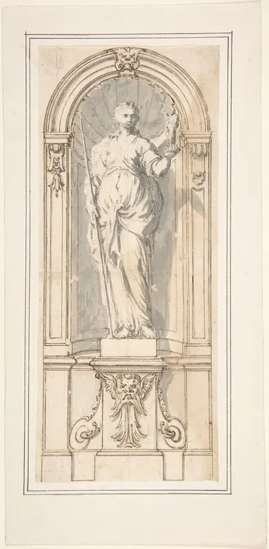 Classical Niche with Figure of a Woman Wall Art by Anonymous, 18th century - High-Resolution Digital Print