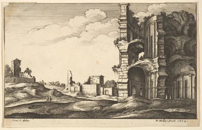 Classical Ruins Wall Art by Wenceslaus Hollar - High-Resolution Digital Print