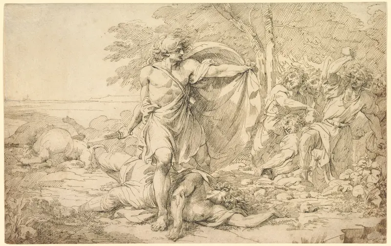 Classical Subject of Fighting Wall Art by John Hamilton Mortimer - High-Resolution Digital Print